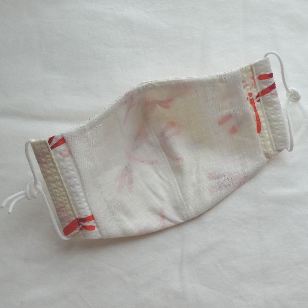 女性用立体マスク【赤トンボ】夏用天然素材