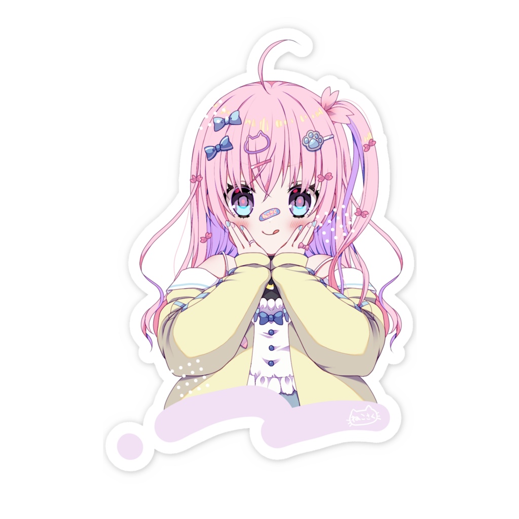 ねこさく1.5周年記念ステッカー