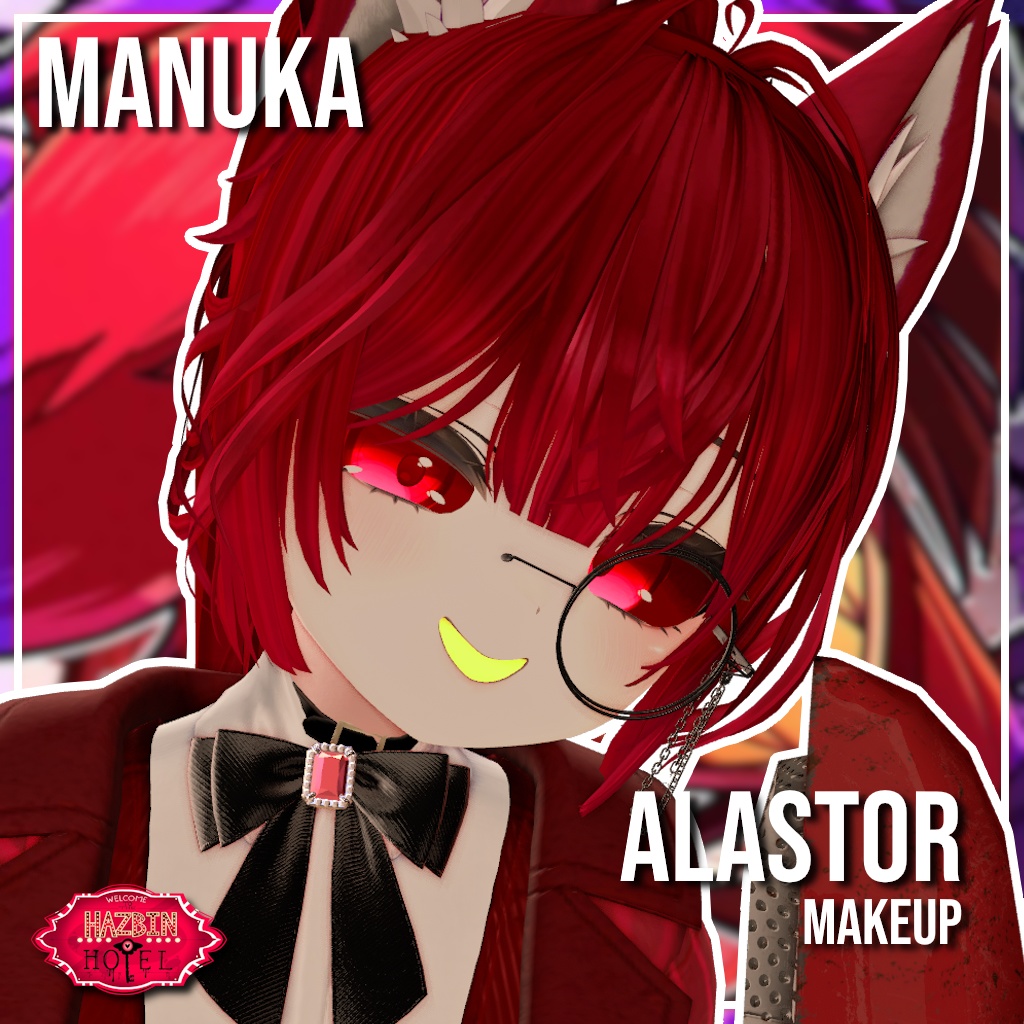 Alastor Makeup Texture & Body for Manuka (Radio Demon) | マヌカ  アラスター メイクアップ テクスチャー フェイス＆ボディ  (ラジオ・デーモン)