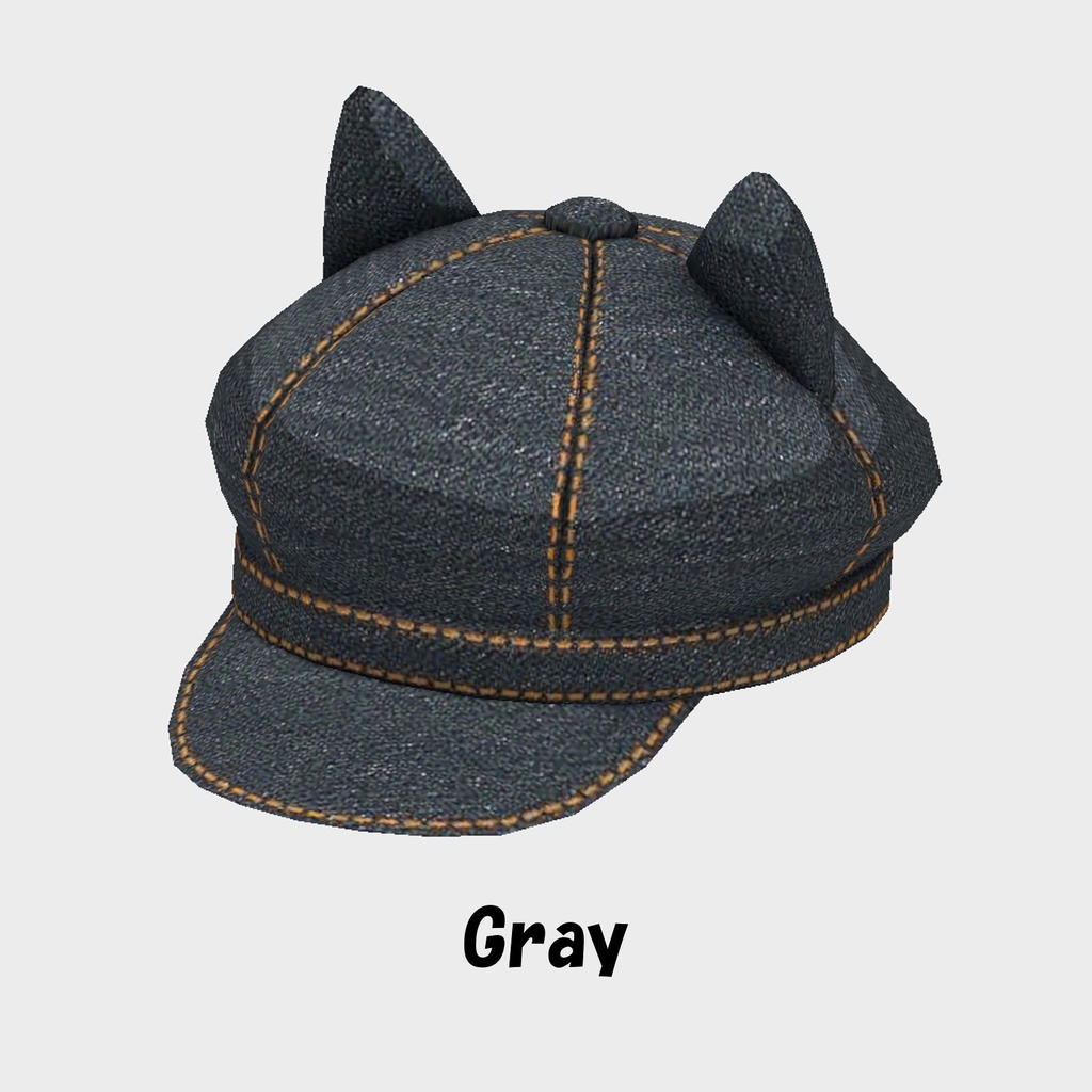 猫耳キャスケット デニム