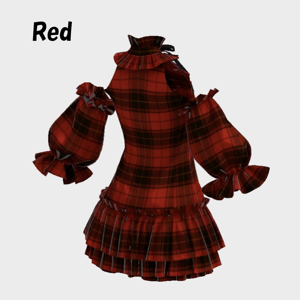 【VRoid】パフスリーブ付きフリルワンピース