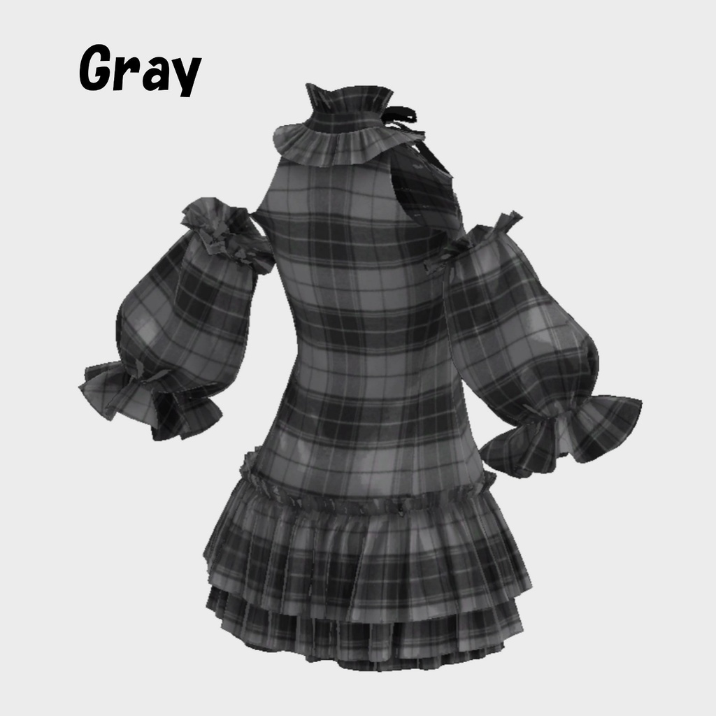 【VRoid】パフスリーブ付きフリルワンピース