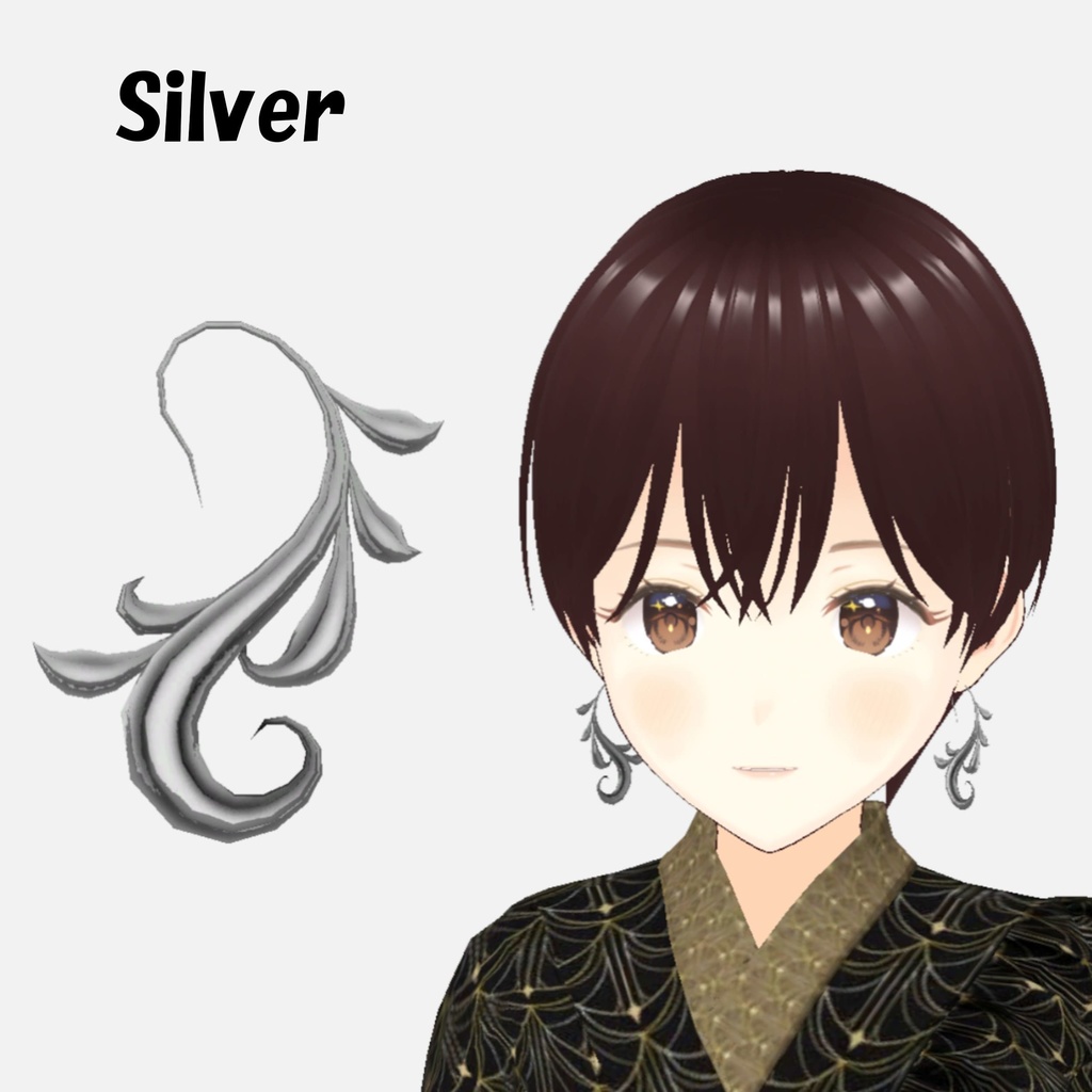 唐草イヤリング 3色セット