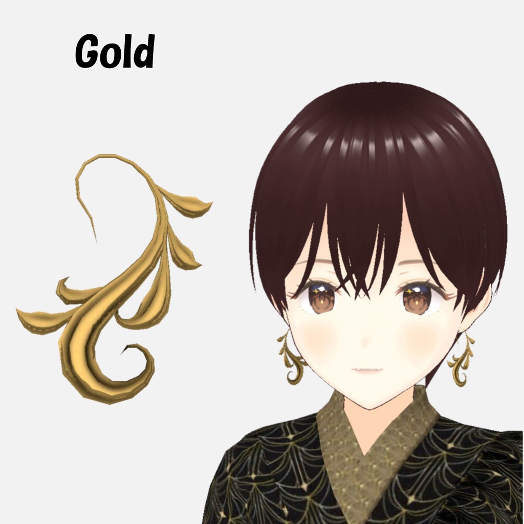 唐草イヤリング 3色セット