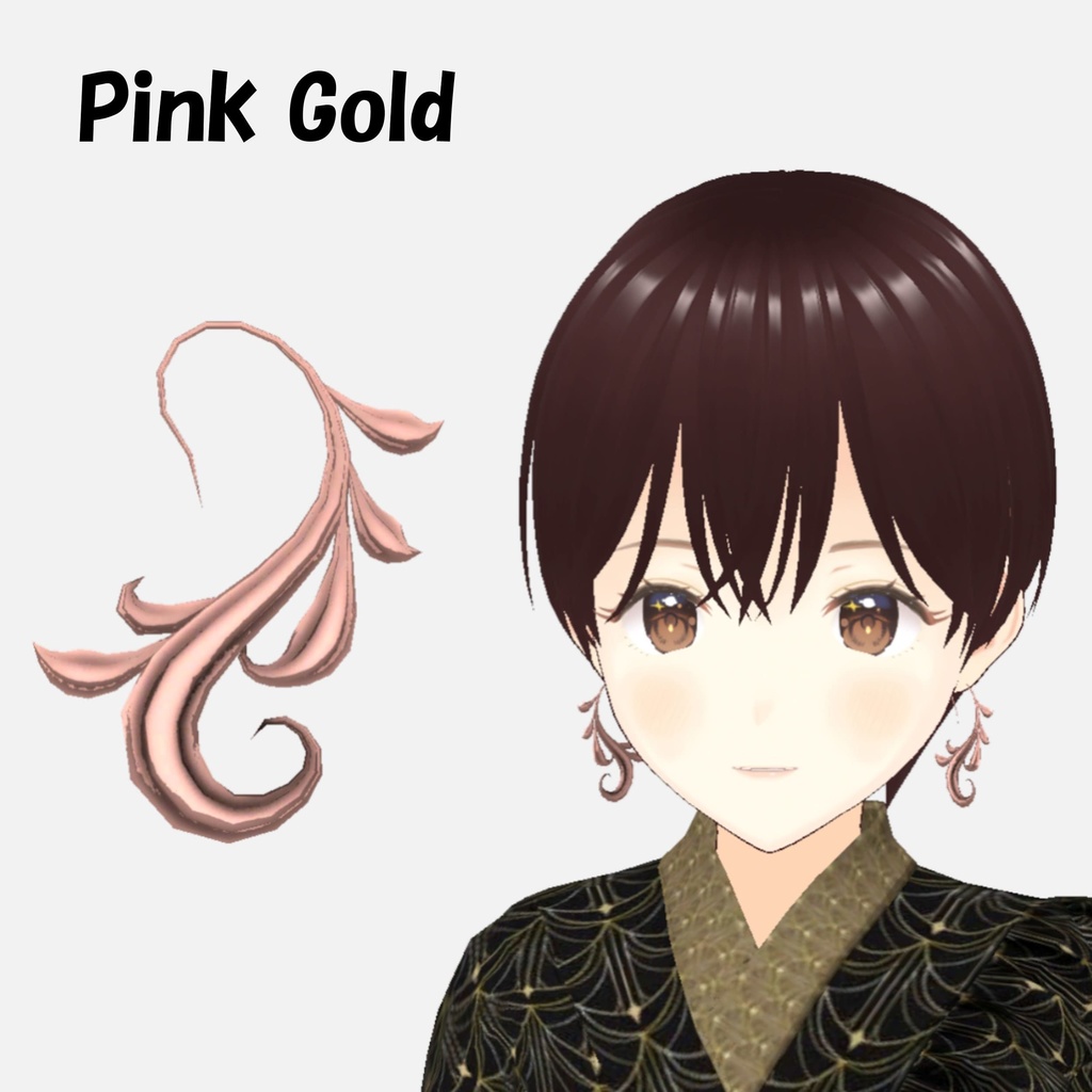 唐草イヤリング 3色セット