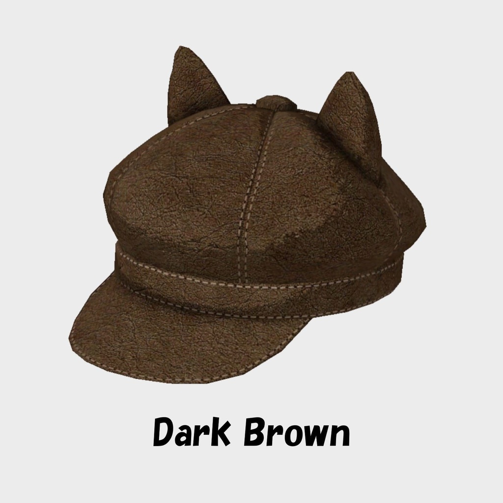 猫耳キャスケット レザー