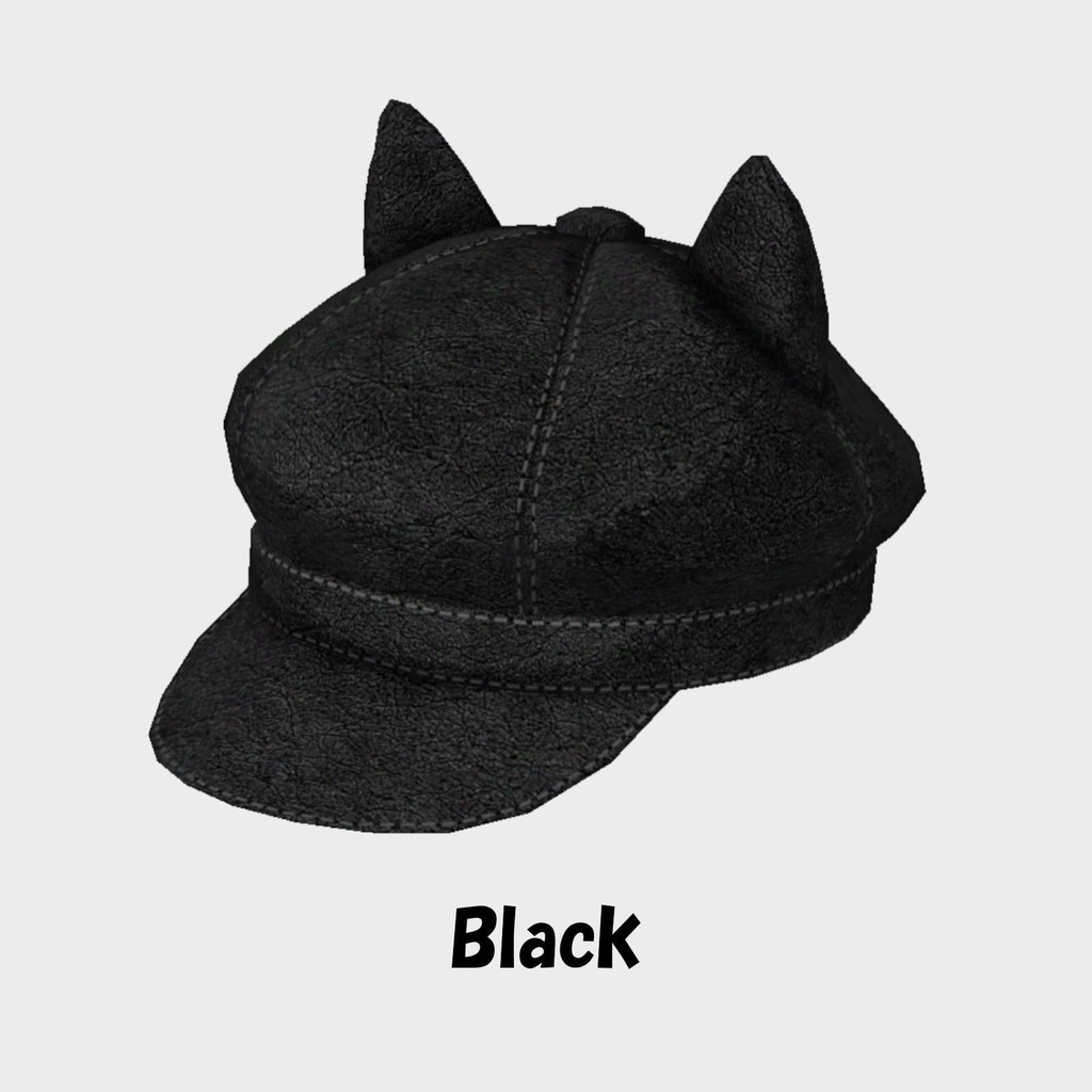 猫耳キャスケット レザー