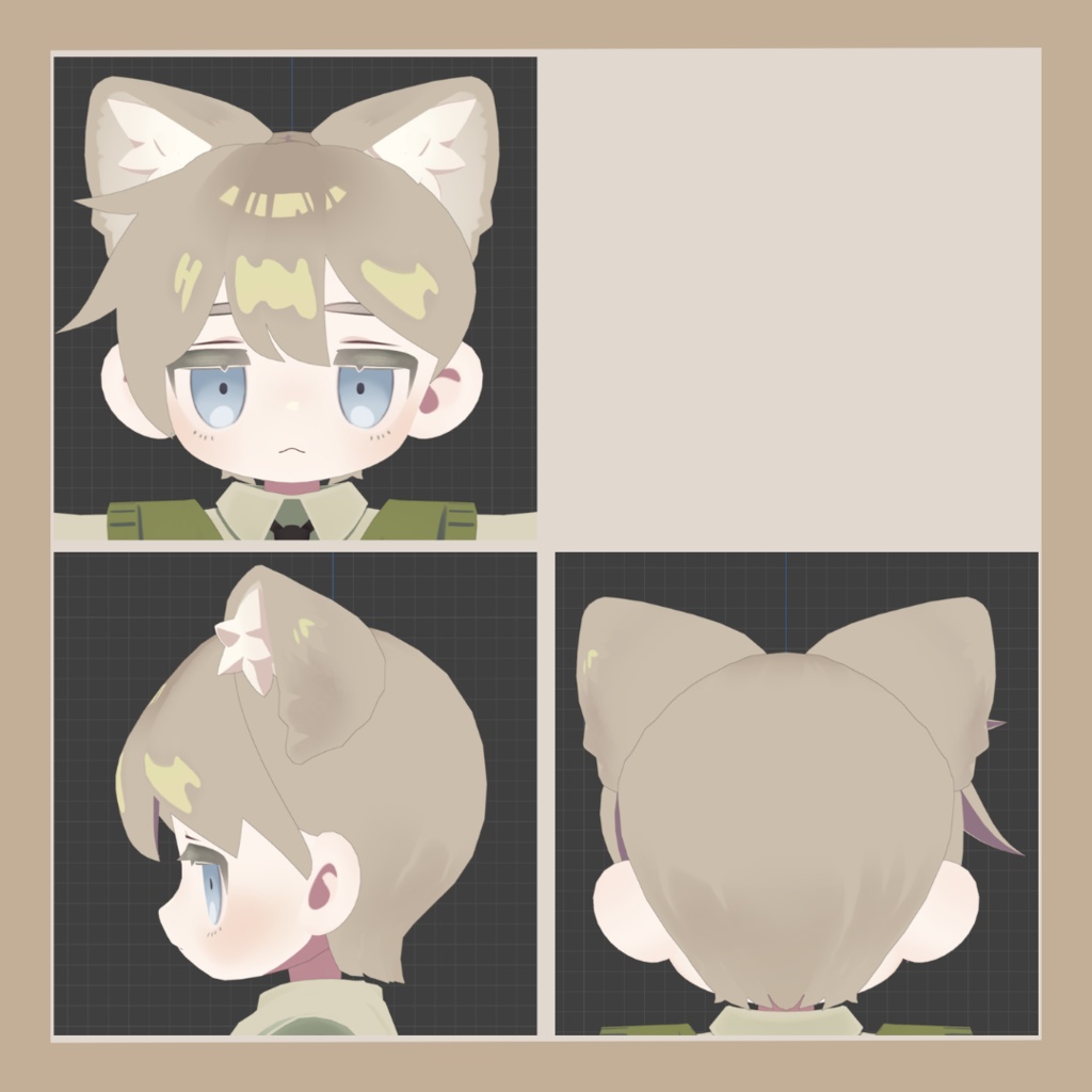 【VRchat想定】はねっこショートヘア【キプフェル対応】