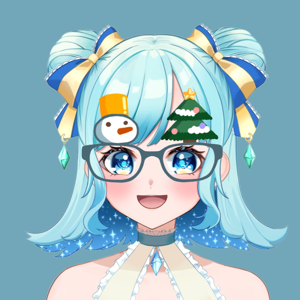 【無料／Free】クリスマスパーティーメガネ【VTuber素材】