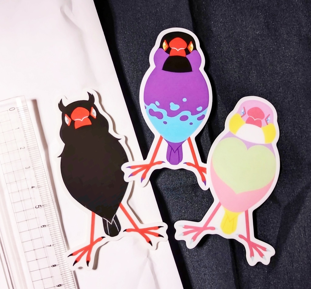 文鳥亜種ステッカー(郵便)