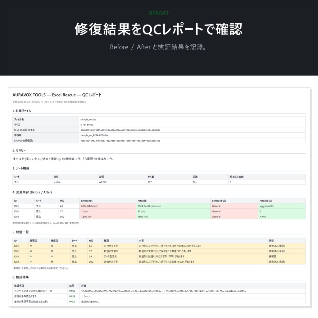 AURAVOX TOOLS — Excel Rescue