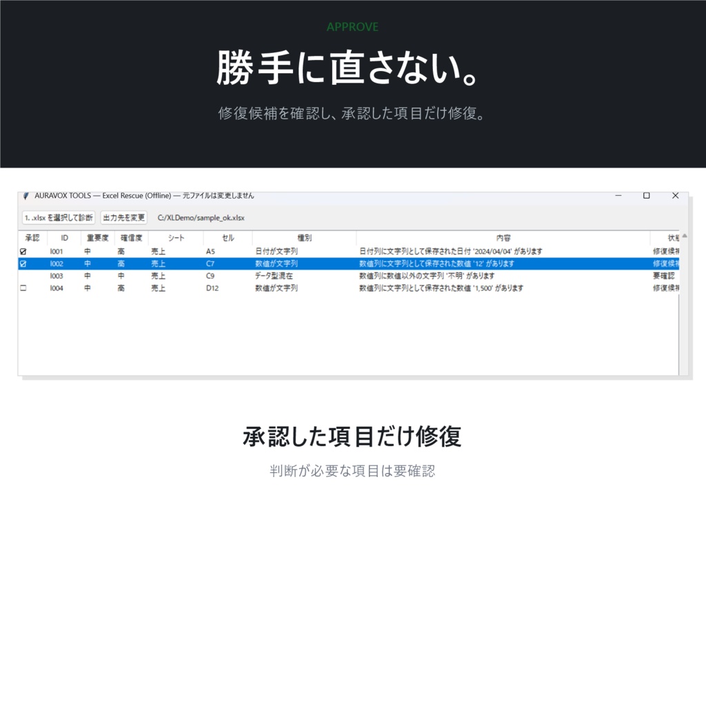 AURAVOX TOOLS — Excel Rescue