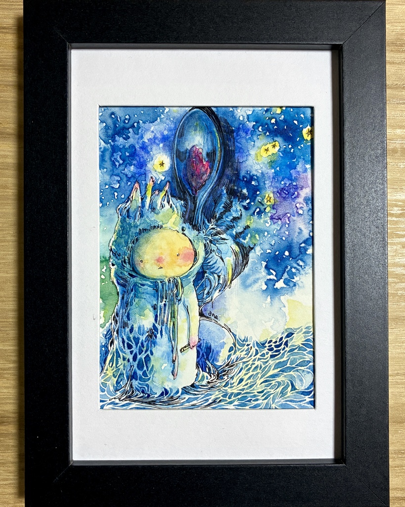 「夜の水とスプーンとこども」原画