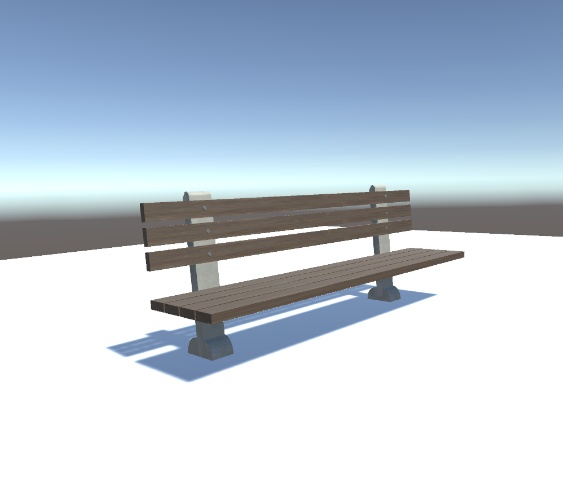 ベンチ【３Dモデル】VRchat/unity/unrealengine