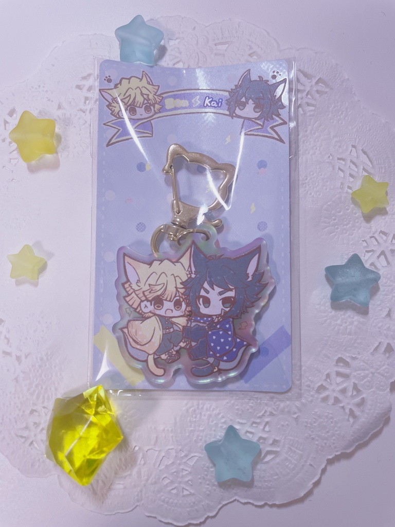 猫耳アクリルキーホルダー