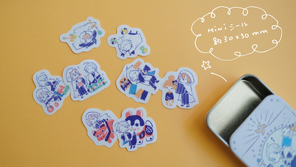 日本伝統玩具x山姥切ズ 缶ケース+シールセット