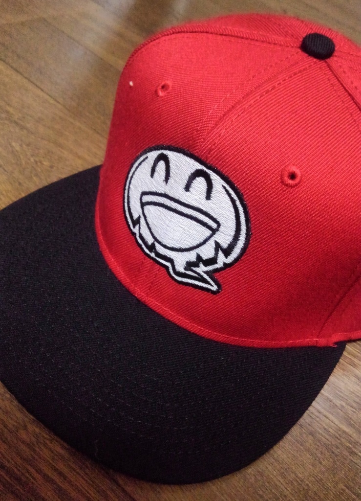 【New!】HTP ハイテンションスマイルくんロゴキャップ「Black × Red」