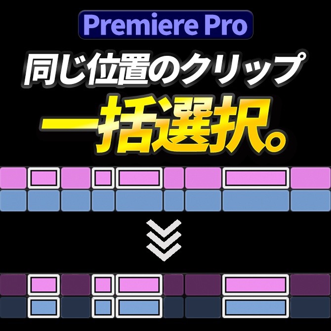 Premiere Pro用 クリップ同位置選択 エクステンション「Sync Selector」