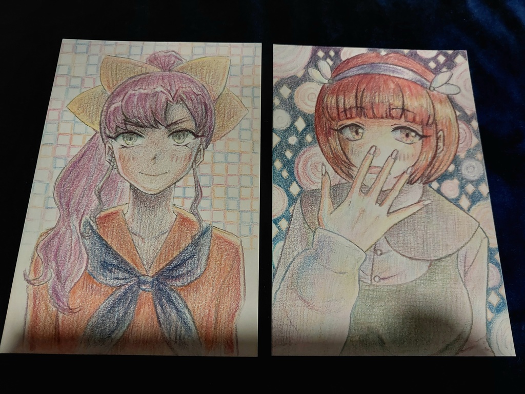 【アナログ原画】90年代風◆創作キャラⅡ・2枚セット