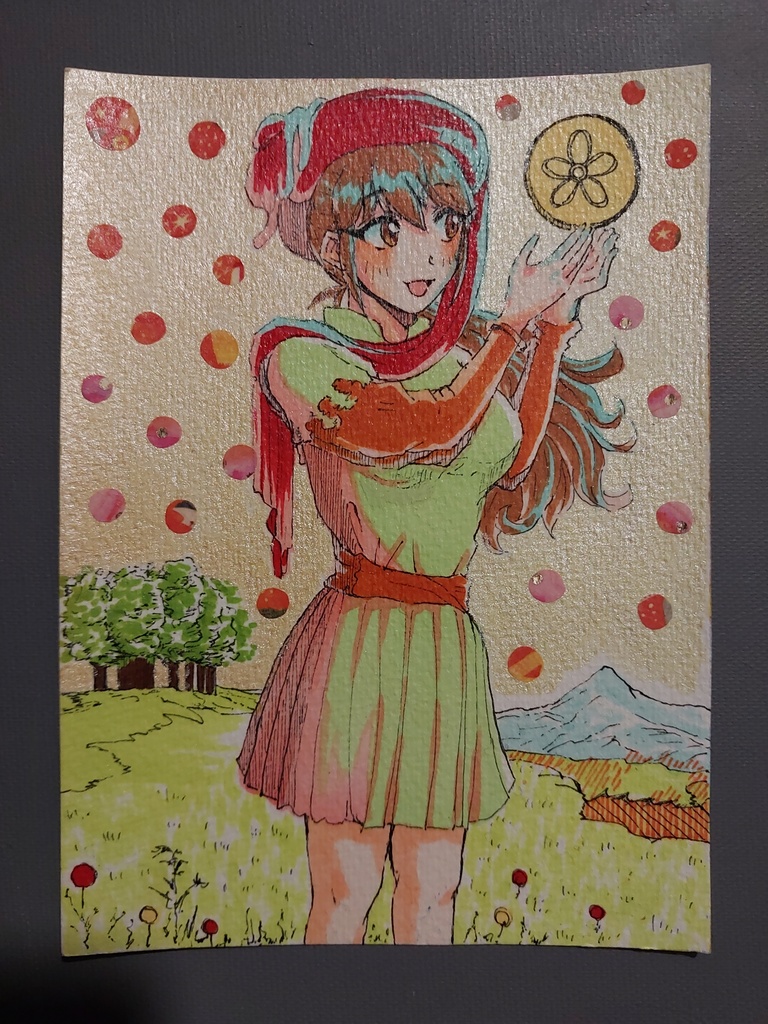 【アナログ原画】タロットカードオマージュ◆90年代風◆創作キャラ4枚セット