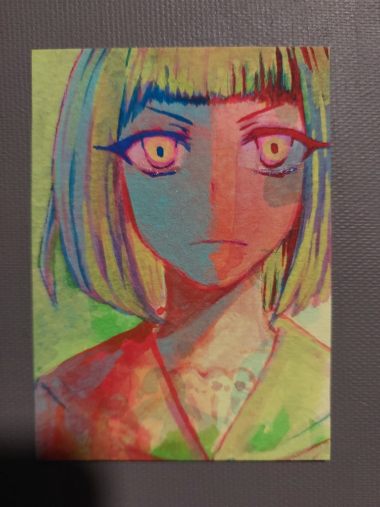 【アナログ原画】ATCサイズ◆90年代風◆ホラーな創作キャラ6枚セット