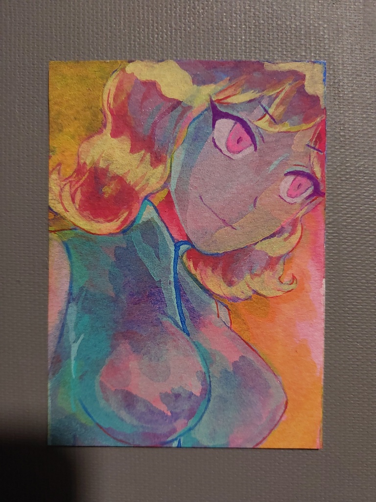 【アナログ原画】ATCサイズ◆90年代風◆ホラーな創作キャラ6枚セット