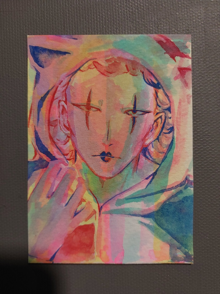 【アナログ原画】ATCサイズ◆90年代風◆ホラーな創作キャラ6枚セット