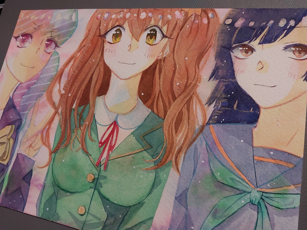 【アナログ原画】90年代風◆創作キャラ3人