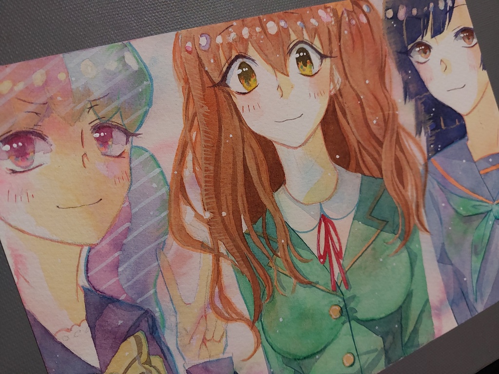 【アナログ原画】90年代風◆創作キャラ3人