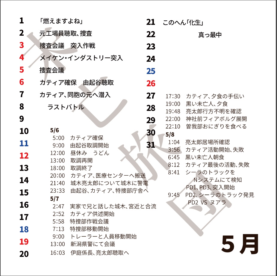機龍警察カレンダー2019