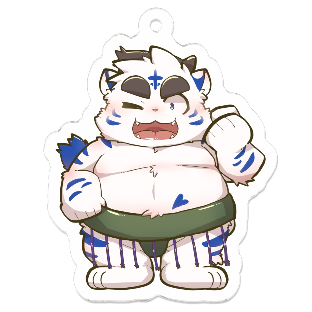 虎斗吹雪 太助アクリルキーホルダー（がんばるぞ）