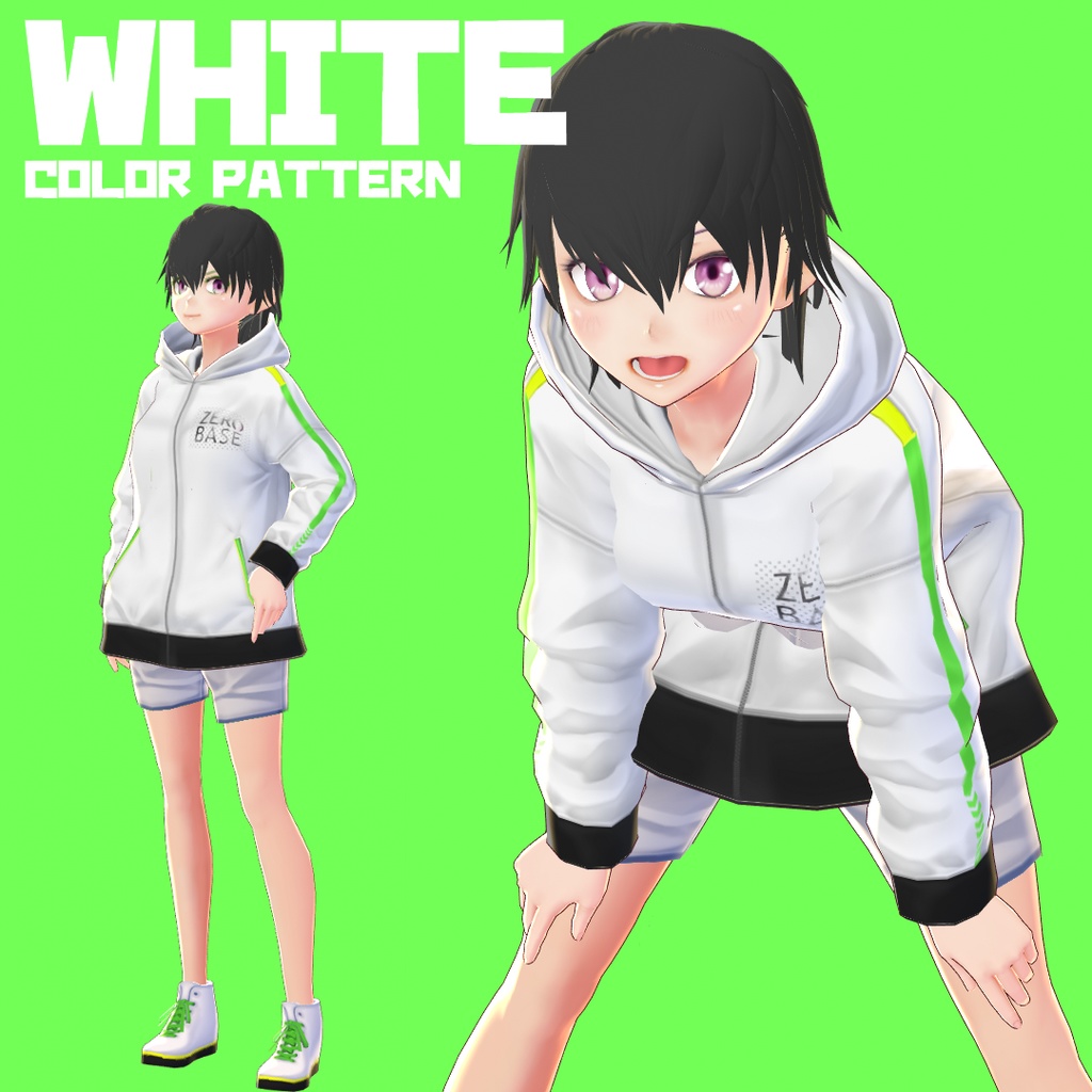 【VRoid 旧Ver】フロントジップパーカーSET01【テクスチャ】