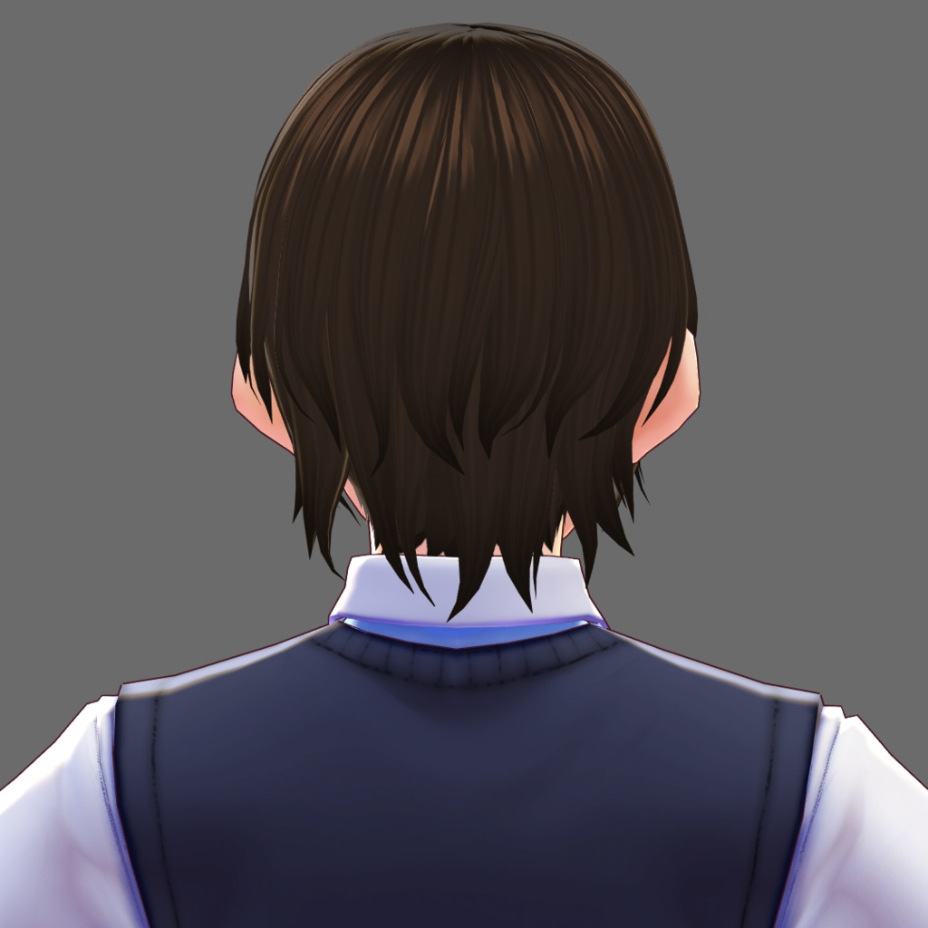 【VRoid 旧Ver】ショートウェーブ(男性キャラ向け)【ヘアプリセット】