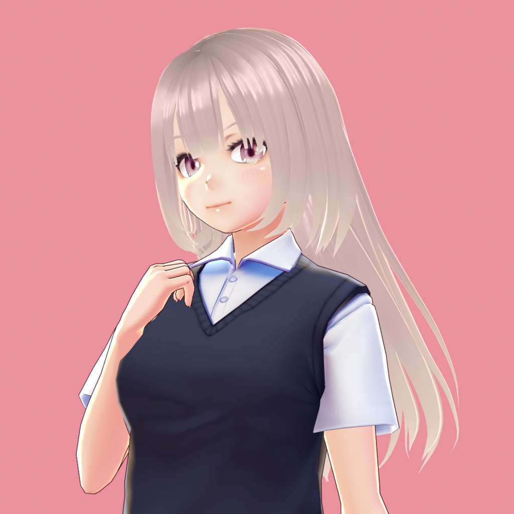 【VRoid 旧Ver】姫カットロングストレート【ヘアプリセット】