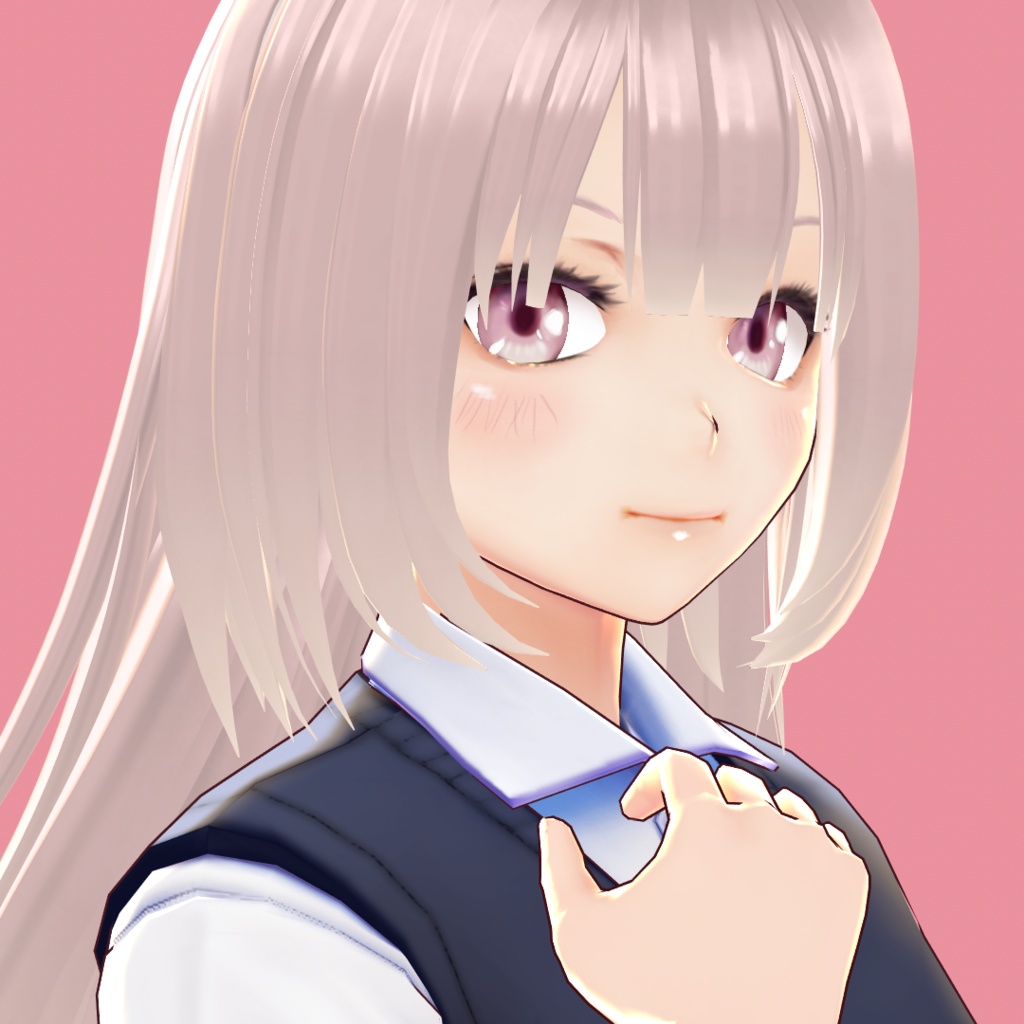 【VRoid 旧Ver】姫カットロングストレート【ヘアプリセット】