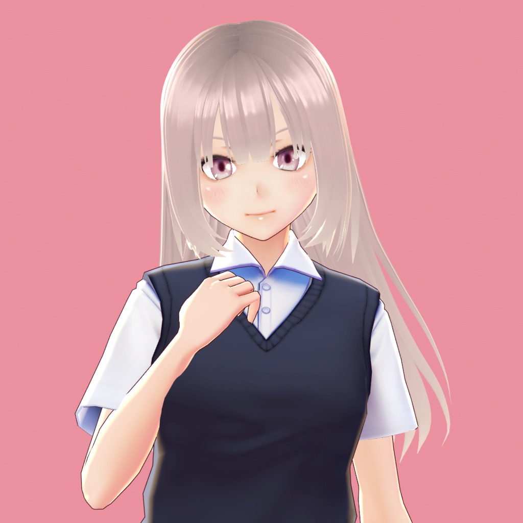 【VRoid 旧Ver】姫カットロングストレート【ヘアプリセット】