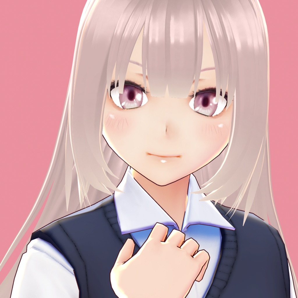 【VRoid 旧Ver】姫カットロングストレート【ヘアプリセット】