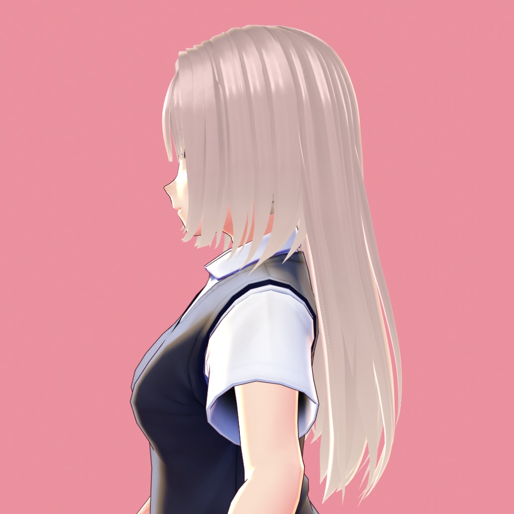 【VRoid 旧Ver】姫カットロングストレート【ヘアプリセット】