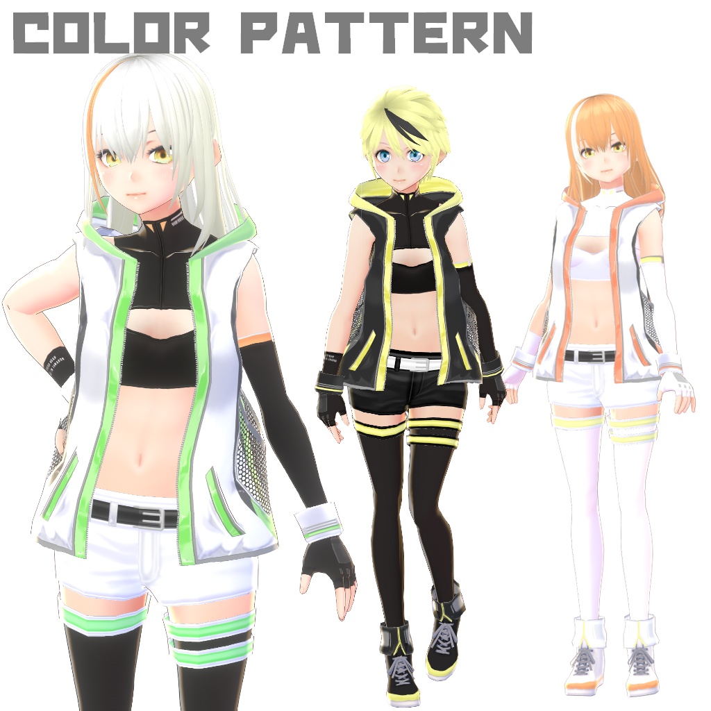 【VRoid 旧Ver】フード付きベストset【テクスチャ】