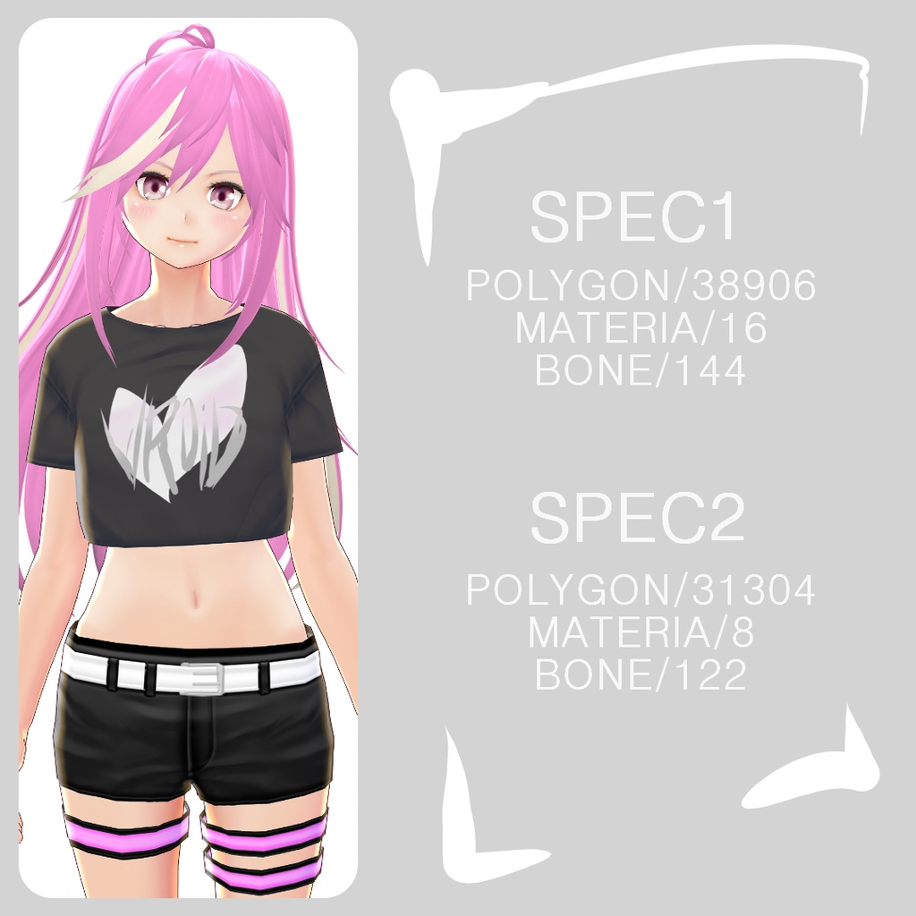 【3Dモデル】アバター(ミニT&ショーパン)【VRM】