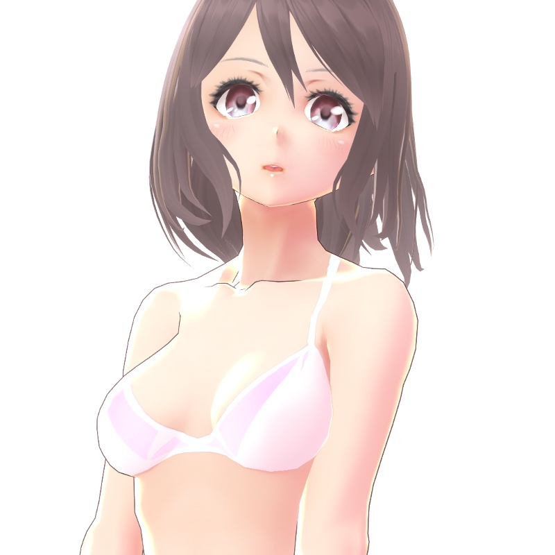 【VRoid 旧Ver】水着ビキニ 3点セット(白)【テクスチャ】