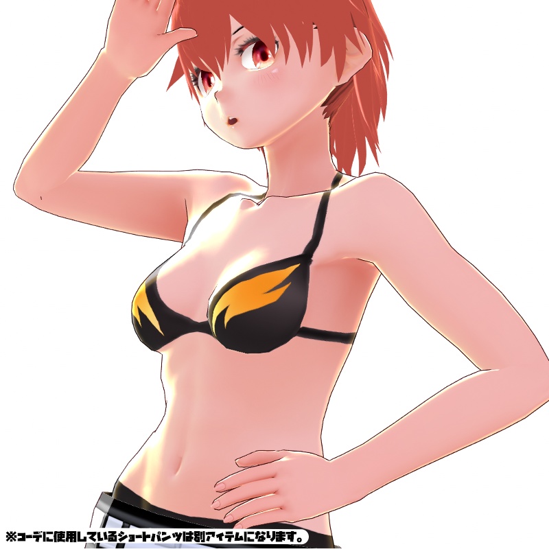 【VRoid 旧Ver】水着 ビキニ 3点セット(黒)【テクスチャ】