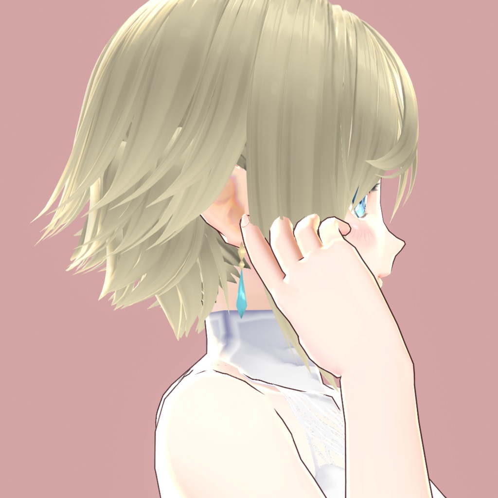 【VRoid 旧Ver】イヤリング付き外ハネショート【ヘアプリセット】