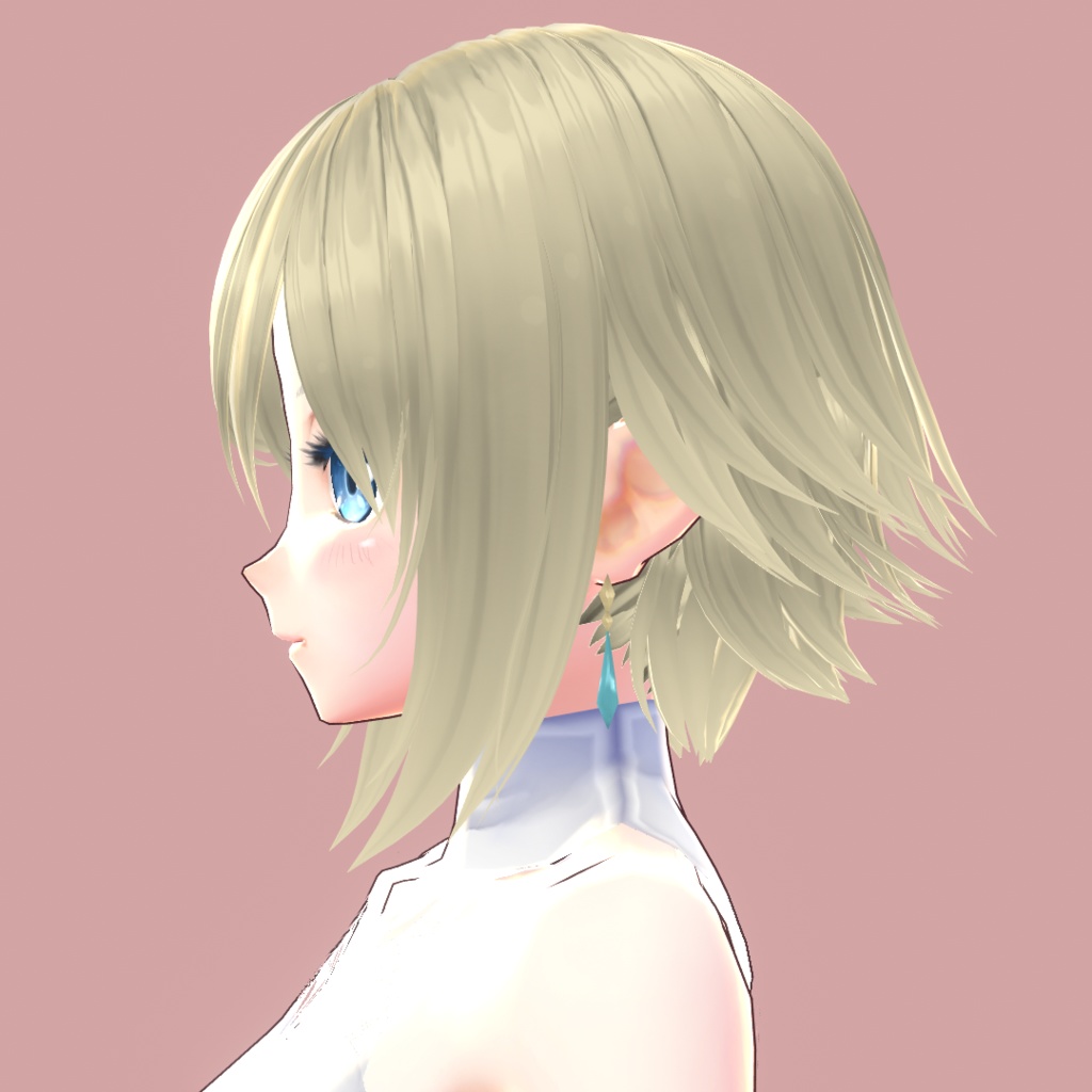 【VRoid 旧Ver】イヤリング付き外ハネショート【ヘアプリセット】