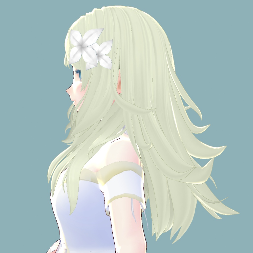 【VRoid 旧Ver】花付き外ハネロング【ヘアプリセット】
