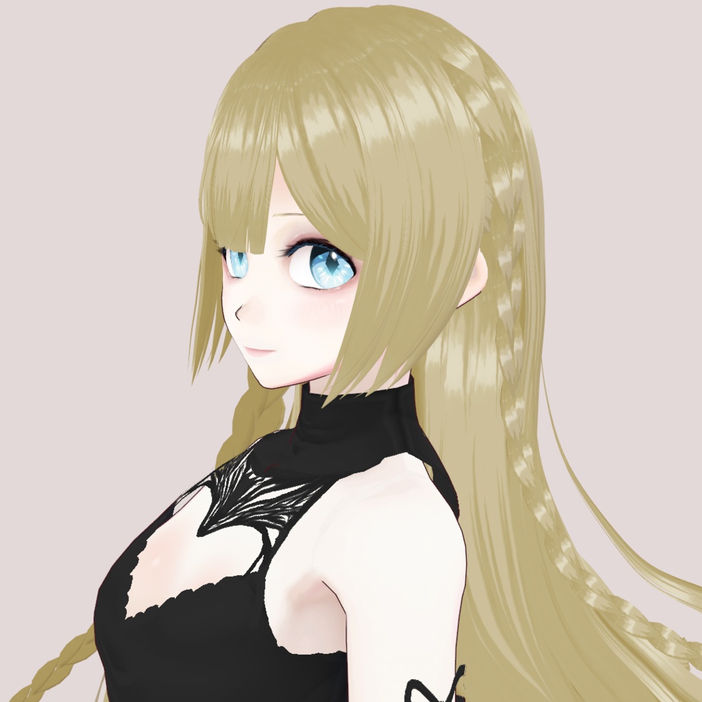【VRoid正式版】編み込みロングヘア【ヘアプリセット】