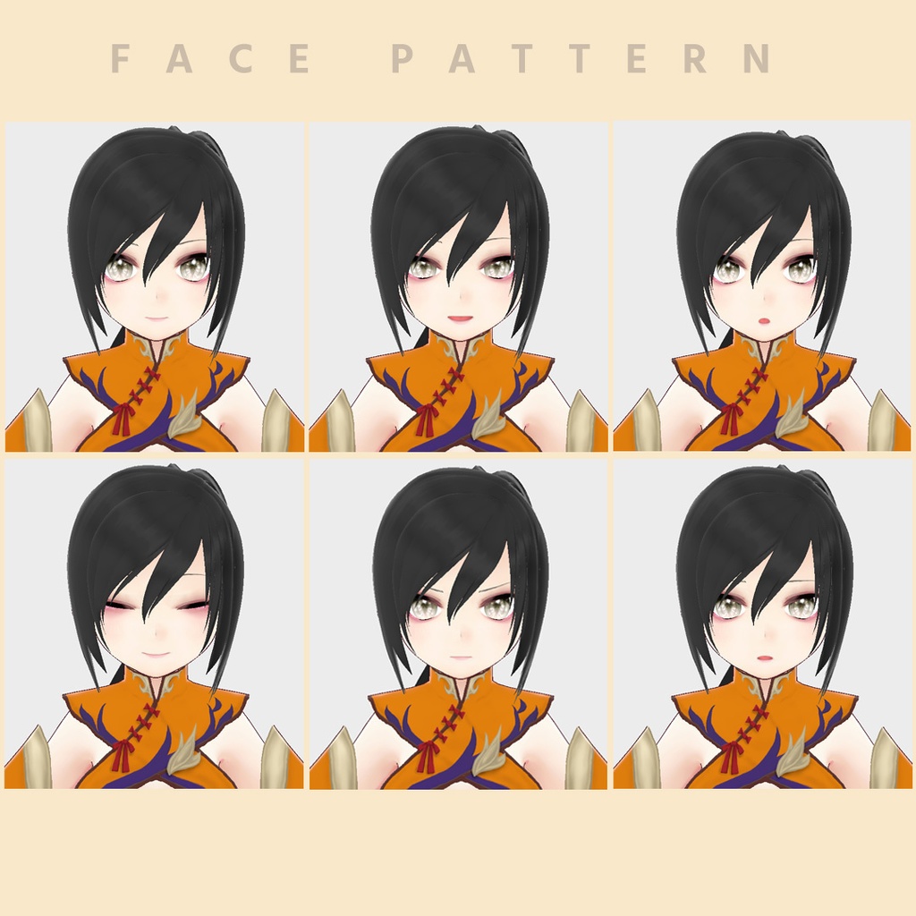 【3Dモデル】アバター・チャイナポニテ【VRM】