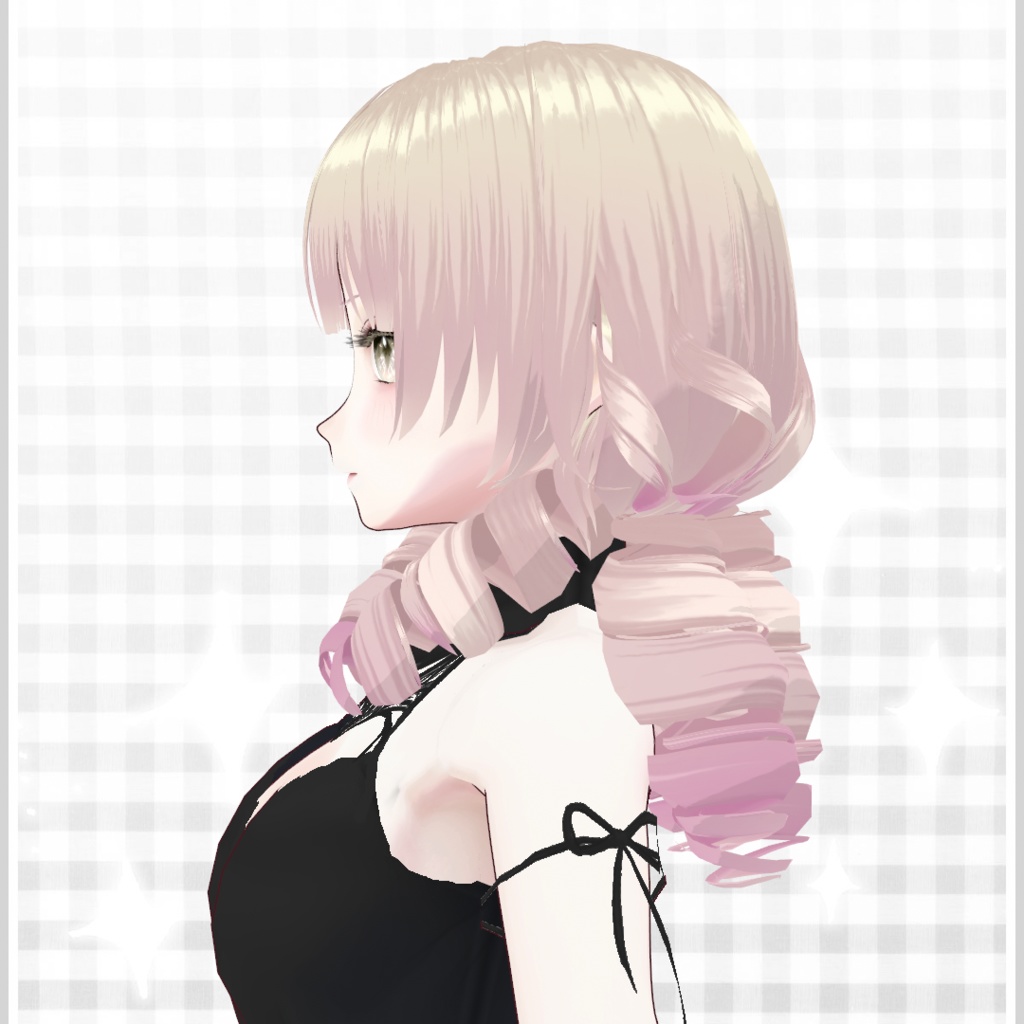 【VRoid正式版】ロングロールヘアー【ヘアプリセット】