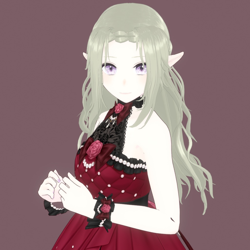 【VRoid正式版】編み込みウェーブロングヘアー【ヘアープリセット】