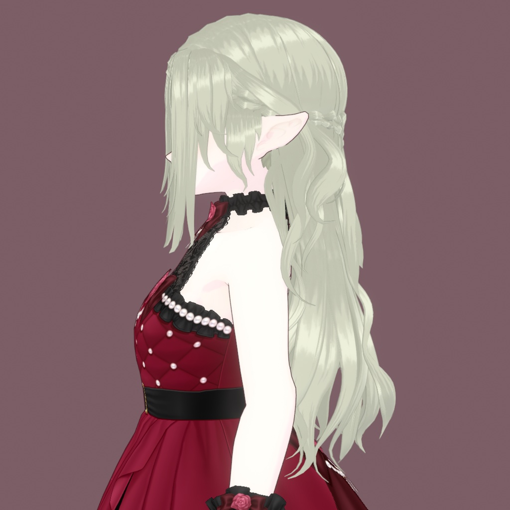 【VRoid正式版】編み込みウェーブロングヘアー【ヘアープリセット】